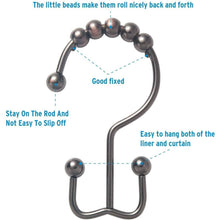 Load image into Gallery viewer, 12-Piece Set: Titanker Shower Curtain Hooks Rings