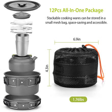 Load image into Gallery viewer, 12-Pieces: Camping Cookware Set