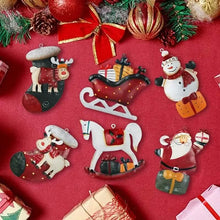 Load image into Gallery viewer, 12-Pieces: Christmas Tree Colorful Resin Elk Pendant Decoration