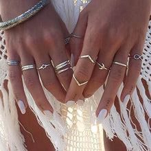 Load image into Gallery viewer, 12-Pieces Set: Silver Rings for Teen