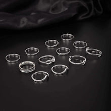 Load image into Gallery viewer, 12-Pieces Set: Silver Rings for Teen