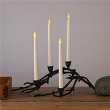Load image into Gallery viewer, 12 Pieces Warm White Light Flameless LED Taper Candles Flickering Remote Battery Operated Led Warm 3D Wick Light Window Candles Real Wax Christmas Home Wedding Decor Battery Operated Christmas Halloween Wedding Decoration Candles