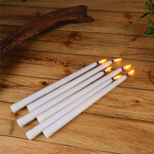 Load image into Gallery viewer, 12 Pieces Warm White Light Flameless LED Taper Candles Flickering Remote Battery Operated Led Warm 3D Wick Light Window Candles Real Wax Christmas Home Wedding Decor Battery Operated Christmas Halloween Wedding Decoration Candles