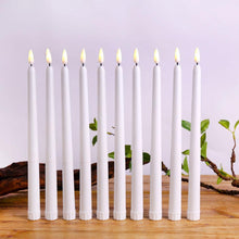Load image into Gallery viewer, 12 Pieces Warm White Light Flameless LED Taper Candles Flickering Remote Battery Operated Led Warm 3D Wick Light Window Candles Real Wax Christmas Home Wedding Decor Battery Operated Christmas Halloween Wedding Decoration Candles