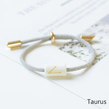 Load image into Gallery viewer, 12 Zodiac Bracelet Charm Jewelry Adjustable Braided Rope Couple Bracelets Handmade Navy String Bracelet With Metal Knot Men Women Braided Bracelets Gifts