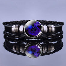 Load image into Gallery viewer, 12 Zodiac Signs Charm Bracelet Men Women Fashion Multilayer Weave Leather Charms 12 Twelve Constellations PU Leather Bracelet Braided Punk Zodiac Sign Bangle