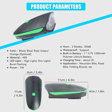 Load image into Gallery viewer, 1200mAh Rechargeable Bike Headlight with Horn