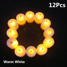 Load image into Gallery viewer, 12/24/48pcs Flameless LED Tea light Tea Candles Wedding Light Romantic Candles Realistic Tea Lights Candles LED Tea light Candles Flickering Bright Tea lights Battery Operated Candles Flameless Candles Lights for Birthday Party Wedding Decorations