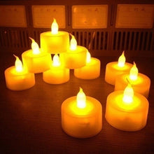 Load image into Gallery viewer, 12/24/48pcs Flameless LED Tea light Tea Candles Wedding Light Romantic Candles Realistic Tea Lights Candles LED Tea light Candles Flickering Bright Tea lights Battery Operated Candles Flameless Candles Lights for Birthday Party Wedding Decorations