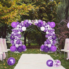 Load image into Gallery viewer, 124 Pcs Garland Arch Kit White Purple Latex Metallic Balloons With Paper Butterfly For Women Birthday Baby Shower Wedding Party Decorations
