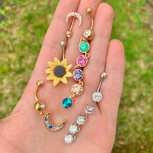 Load image into Gallery viewer, Stunning Sunflower Belly Ring