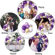 Load image into Gallery viewer, 129Pcs Purple And Gold Balloons For Happy Birthday Foil Balloons Banner Circle Dots Garland Birthday Party Decorations Birtdhay Ballons Decoration