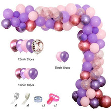 Load image into Gallery viewer, 129Pcs Purple And Gold Balloons For Happy Birthday Foil Balloons Banner Circle Dots Garland Birthday Party Decorations Birtdhay Ballons Decoration