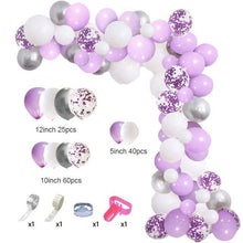 Load image into Gallery viewer, 129Pcs Purple And Gold Balloons For Happy Birthday Foil Balloons Banner Circle Dots Garland Birthday Party Decorations Birtdhay Ballons Decoration