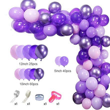 Load image into Gallery viewer, 129Pcs Purple And Gold Balloons For Happy Birthday Foil Balloons Banner Circle Dots Garland Birthday Party Decorations Birtdhay Ballons Decoration