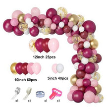 Load image into Gallery viewer, 129Pcs Purple And Gold Balloons For Happy Birthday Foil Balloons Banner Circle Dots Garland Birthday Party Decorations Birtdhay Ballons Decoration