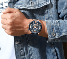 Load image into Gallery viewer, Men's Sports Waterproof Watch With Leather Belts, Chronometers And Large Numbers Details Luxury Watches Unique Design Excellent Gift