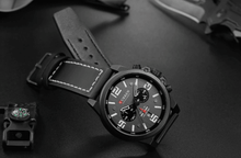 Load image into Gallery viewer, Retro Waterproof Watch With Chronometers Steel Case And Leather Belts Unique Design Excellent Look Perfect Gift For Your Man