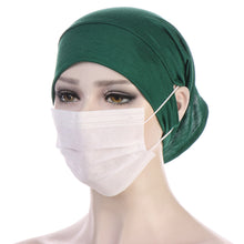 Load image into Gallery viewer, NEW Soft Cotton Hijab Breathable Turban Tie Under Scarf Elegant Ear Hole Stretch Inner Hijabs Lightweight Turban Round Front Under Hijab Caps Female Turban Bonnet