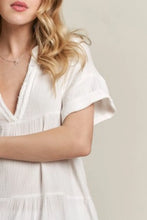 Load image into Gallery viewer, New Summer Tiered Notched Short Sleeve Dress โ Stylish, Versatile, Comfortable, Perfect for Any Occasion