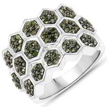 Load image into Gallery viewer, 0.75 Carat Genuine Green Diamond .925 Sterling Silver Ring
