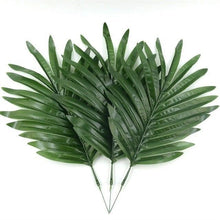 Load image into Gallery viewer, 12Pcs 2Kind Large Artificial Fake Monstera Palm Leaves Green Plastic Leaf Wedding Decoration Flowers