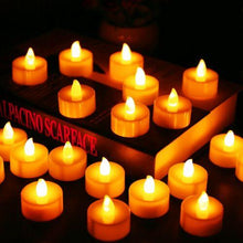 Load image into Gallery viewer, 12Pcs Battery Operated LED Tea Lights Candles Flameless Wedding Decor Realistic and Bright Flickering Holiday Gift Flameless LED Electric Candles for Seasonal & Festival Party Home Decoration