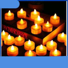Load image into Gallery viewer, 12Pcs New Battery Operated LED Tea Lights Candles Realistic and Bright Flickering Bulb Battery Operated Flameless LED Tea Light for Seasonal and Festival Celebration Home Decoration Flameless birthday Decorations Party Supplies