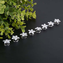 Load image into Gallery viewer, 12pcs/lot Swirl Spiral Bridal Wedding Twist Crystal Flower Hair Spin Pins Women Hair Jewelry Girls Accessories Wedding Hair Accessories for Brides and Bridesmaids