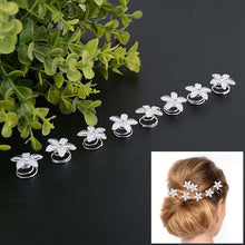 Load image into Gallery viewer, 12pcs/lot Swirl Spiral Bridal Wedding Twist Crystal Flower Hair Spin Pins Women Hair Jewelry Girls Accessories Wedding Hair Accessories for Brides and Bridesmaids