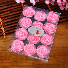 Load image into Gallery viewer, 12PCS/set Blinking Aromatherapy Smokeless Valentine's Day Delicate Boxed Rose Romantic Marriage Proposal Candles Rose Tea light Candles Handmade Delicate Rose Flower Candles For Valentine Day Party Wedding Spa Home Decoration Gifts Decoration