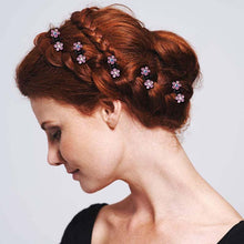 Load image into Gallery viewer, 12pcs/set Mini Rhinestone No-Slip Grips Hair Clips for Women Girls Glitter Teeth Metal Clamps Flower Gorgeous Hair Accessories For Brides And Bridesmaids