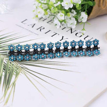 Load image into Gallery viewer, 12pcs/set Mini Rhinestone No-Slip Grips Hair Clips for Women Girls Glitter Teeth Metal Clamps Flower Gorgeous Hair Accessories For Brides And Bridesmaids