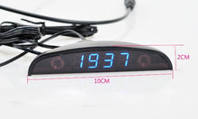 Load image into Gallery viewer, 12V Car Interior 3 In 1 Car Clock Voltmeter Thermometer and Voltage Meter Monitor Touch Switch Blue Red Light Thermometers Voltmeter Gauge Electronic Clock LED Digital Display LCD Screen Clock