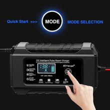 Load image into Gallery viewer, 12V Intelligent Pulse Repair Smart Battery Charger with LCD Display