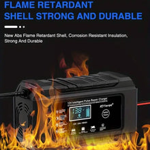 Load image into Gallery viewer, 12V Intelligent Pulse Repair Smart Battery Charger with LCD Display