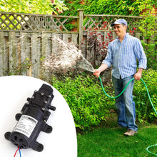 Load image into Gallery viewer, 12V Water Pump with 2 Hose Clamps 123PSI Self Priming Sprayer Pump