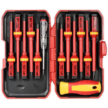 Load image into Gallery viewer, 13-Piece: 1000V Changeable Insulated Screwdrivers Set