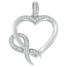Load image into Gallery viewer, .925 Sterling Silver 1/6 cttw Diamond Heart Pendant Necklace (H-I, I1-I2)