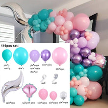 Load image into Gallery viewer, 132Pcs/set Mermaid Balloon Arch Kit Mermaid Tail Balloons Mermaid Party Decoration Balloons For Party Girl Birthday Party Modern Decoration