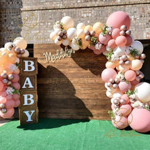 Load image into Gallery viewer, 134 pcs Rosewood Beige And Chrome Gold Balloon Garland Kit For Girls Garden Tea Party Birthday Wedding Balloon Baby Shower Party Girl Birthday Decoration
