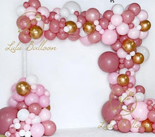 Load image into Gallery viewer, 135 pcs Rosewood Blush Pink And Gold Balloons For Girls Garden Tea Party Birthday Wedding Balloon Baby Shower Party Birthday Ballons Girl Party Decoration