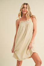 Load image into Gallery viewer, Embroidered Trim Gauze Square Neck Mini Cami Dress For Women β Feminine, Elegant & Stylish with Delicate Details