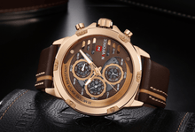 Load image into Gallery viewer, Men's Sports Waterproof Watch With Chronometers And Leather Belt Multifunction Wristwatch Unique Design Perfect Gift