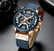 Load image into Gallery viewer, Men's Sports Waterproof Watch With Leather Belts, Chronometers And Large Numbers Details Luxury Watches Unique Design Excellent Gift