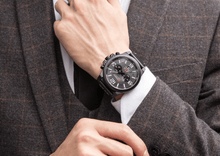 Load image into Gallery viewer, Retro Waterproof Watch With Chronometers Steel Case And Leather Belts Unique Design Excellent Look Perfect Gift For Your Man