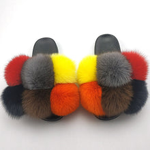Load image into Gallery viewer, New SeasonSummer Women Slippers Faux Fur Slides For Women Fluffy Slippers House Shoes Woman Slippers Open Toe Fuzzy Fur Slippers Girls Fluffy House Slides Outdoor Indoor Slippers