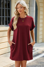 Load image into Gallery viewer, Short Sleeve Mini Dress with Pockets Casual & Stylish Everyday Wear