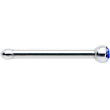 Load image into Gallery viewer, 20G Stainless Steel Sapphire Blue Gem Micro Nose Bone