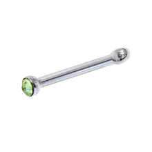 Load image into Gallery viewer, 20G Stainless Steel Green Gem Micro Nose Bone